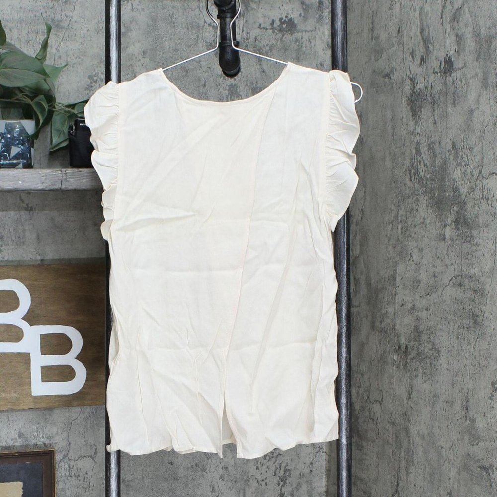 NWT ba&sh Women's Fani Crepe Ruffle Wrap Blouse Large Powder Pink - Picture 4 of 8
